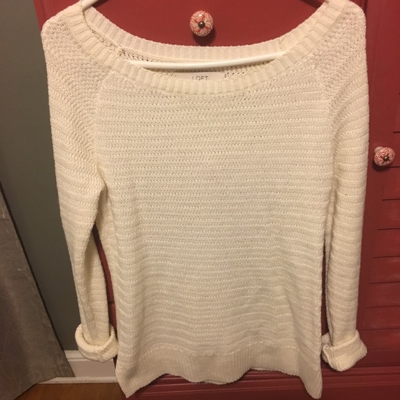 LOFT cream knit sweater - Picture 2 of 6